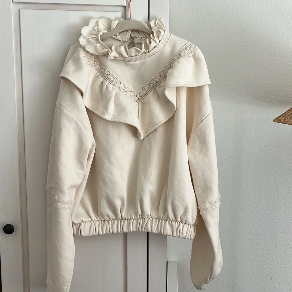 River Island Kids 9-10 Ruffle Plush Ruffle Sweater